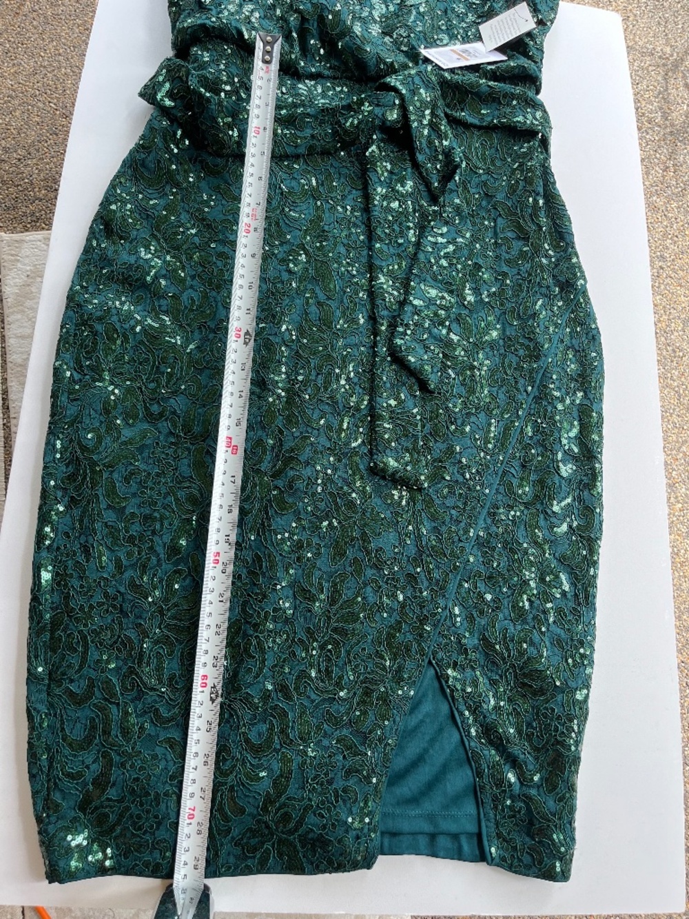 Kensie Emerald Green Sequin Lace Sheath Dress Size 12 NWT - Picture 13 of 16